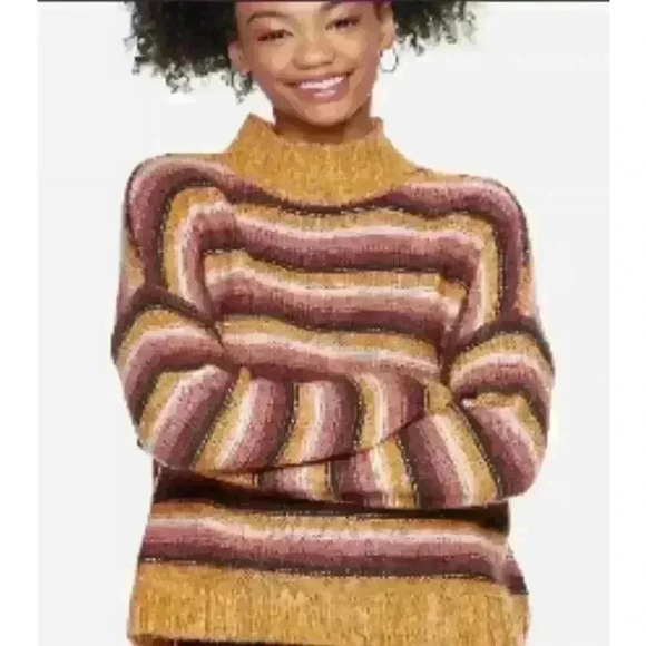 Pink Republic Multicolored Striped Sweater, Size Medium - Picture 1 of 5